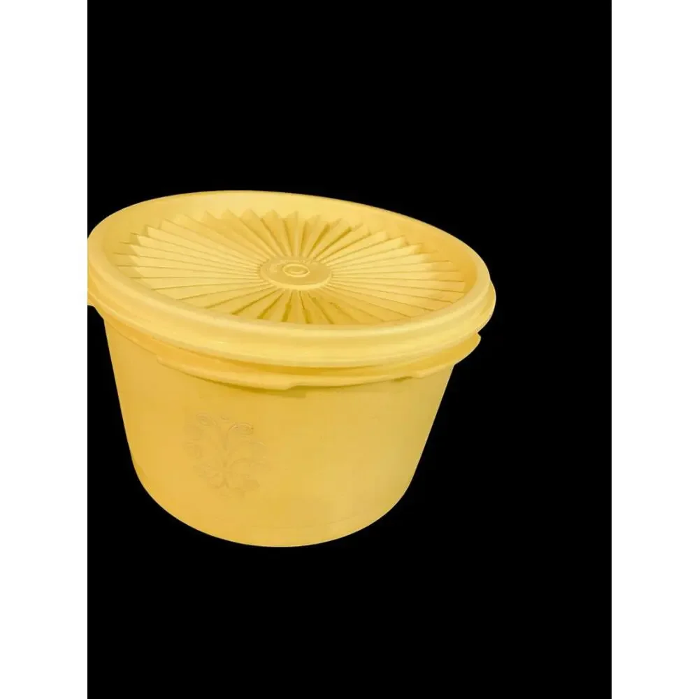 Vintage Tupperware Bright Yellow Servalier Nesting Canister 1810-19 298-12